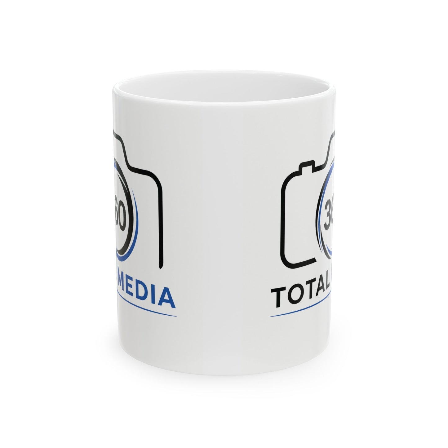 Total Media Camera Logo Ceramic Mug — Photographer Coffee Cup (11oz/15oz)