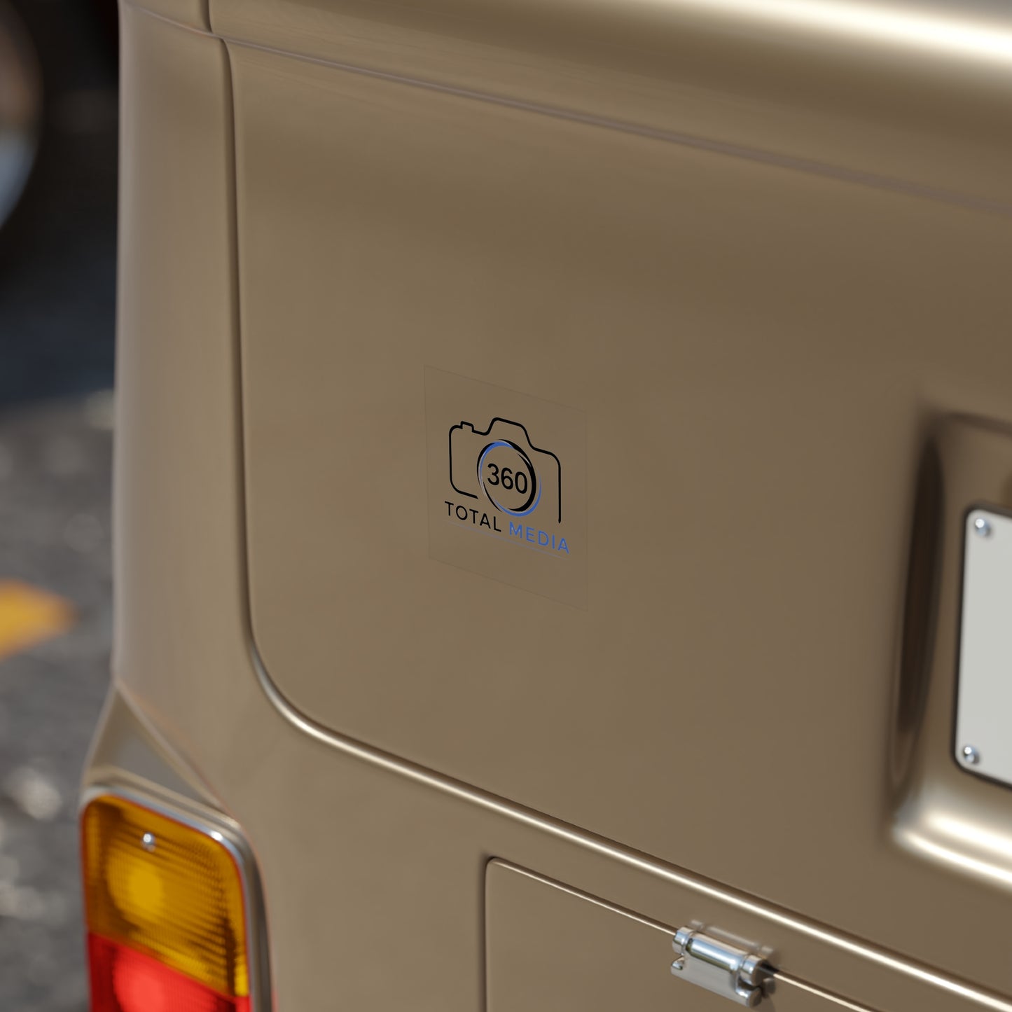 Transparent Outdoor Sticker - Square "360 Total Media" Logo (Weatherproof)