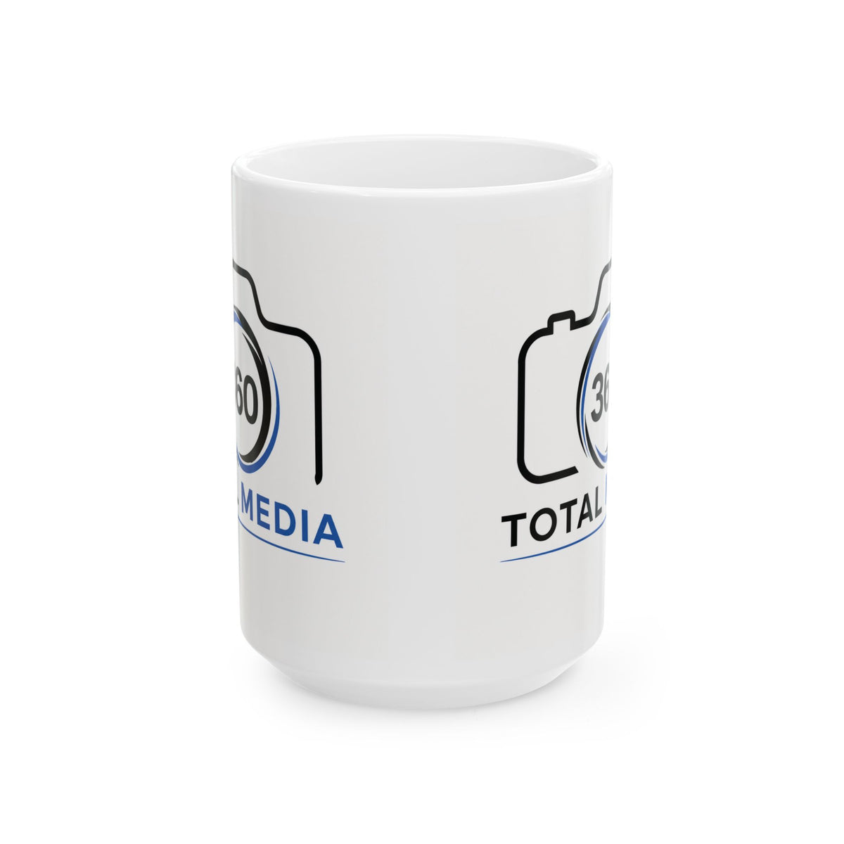 Total Media Camera Logo Ceramic Mug — Photographer Coffee Cup (11oz/15oz)