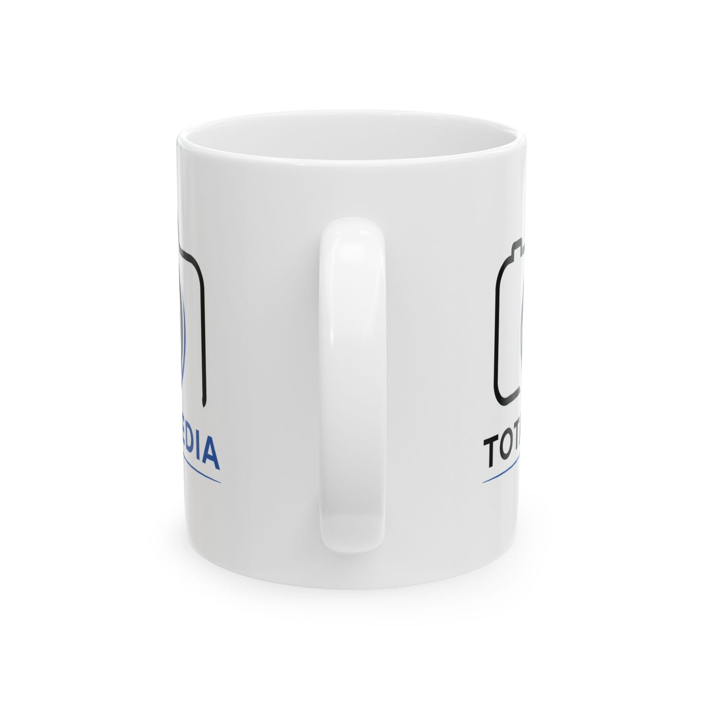 Total Media Camera Logo Ceramic Mug — Photographer Coffee Cup (11oz/15oz)