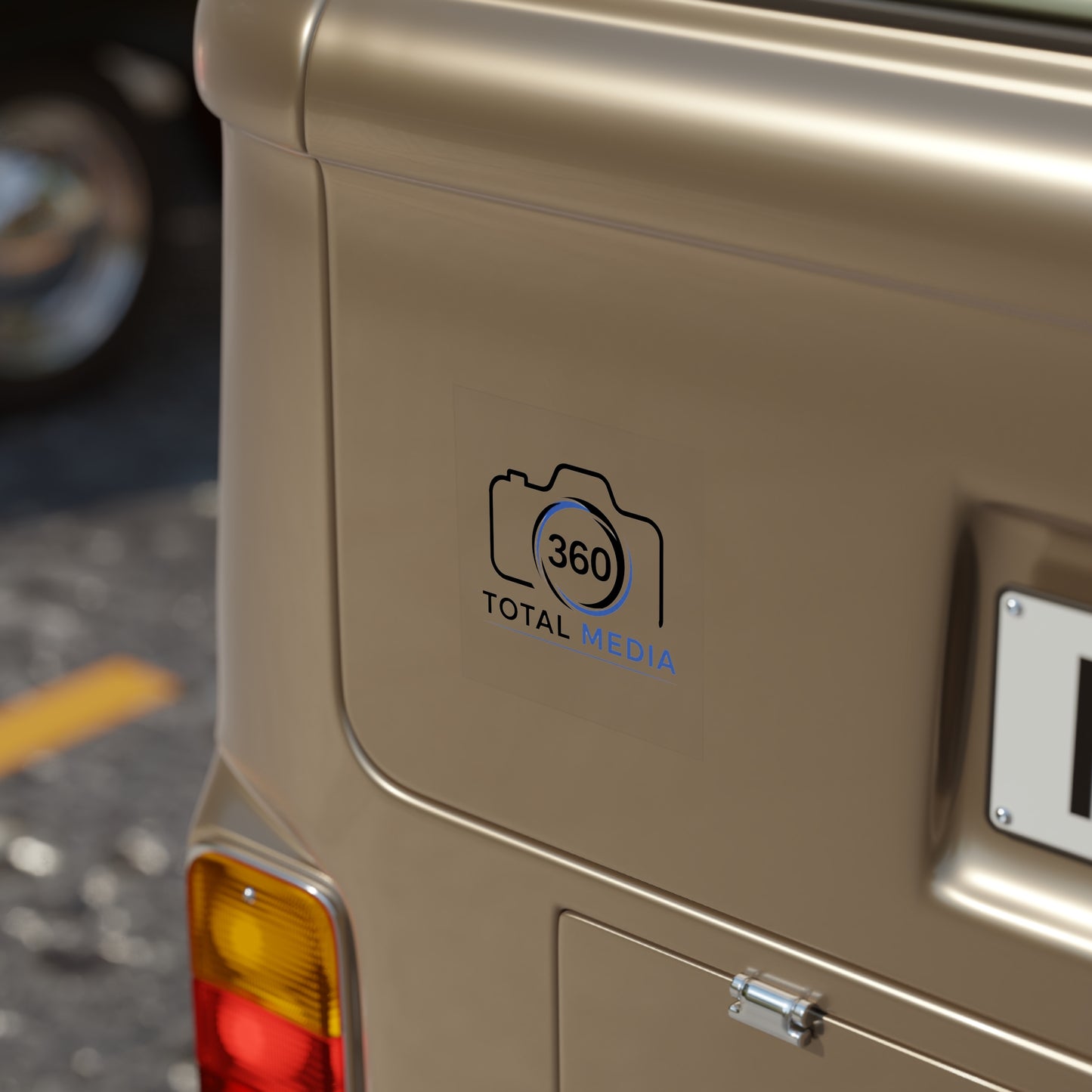 Transparent Outdoor Sticker - Square "360 Total Media" Logo (Weatherproof)