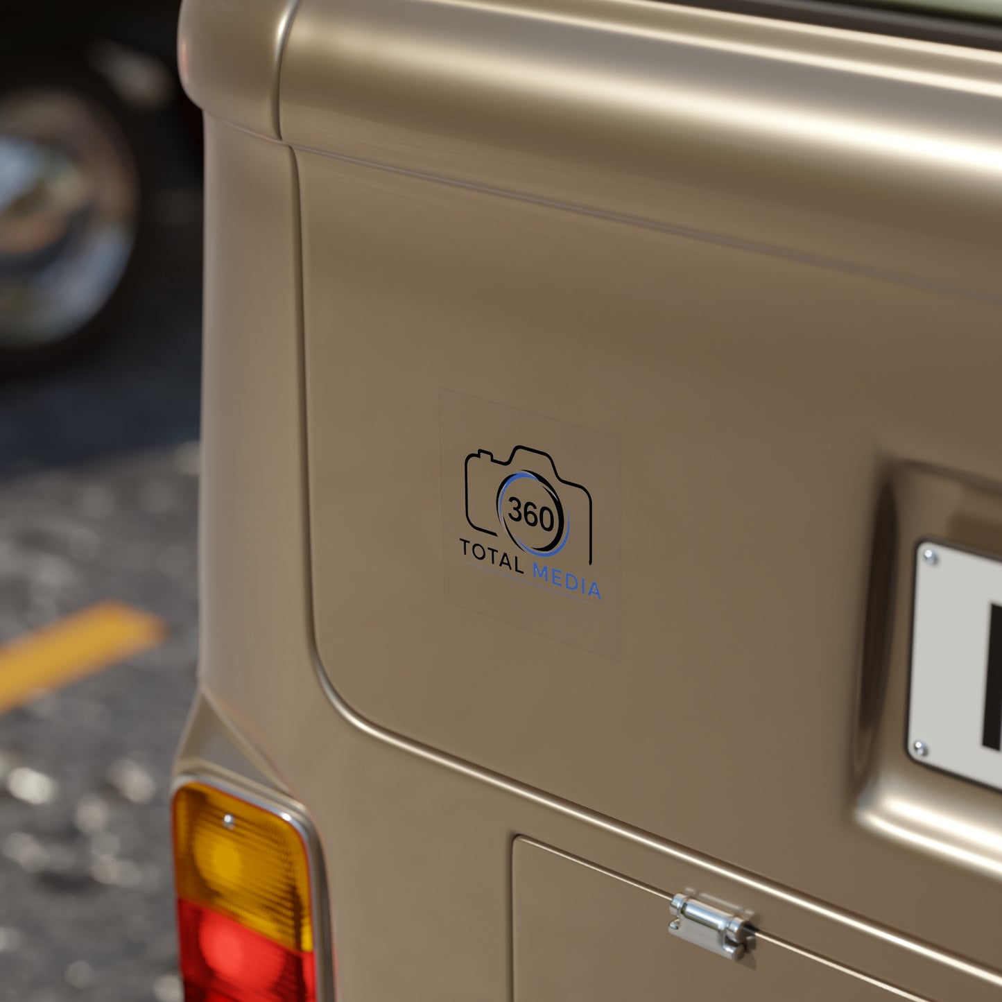 Transparent Outdoor Sticker - Square "360 Total Media" Logo (Weatherproof)