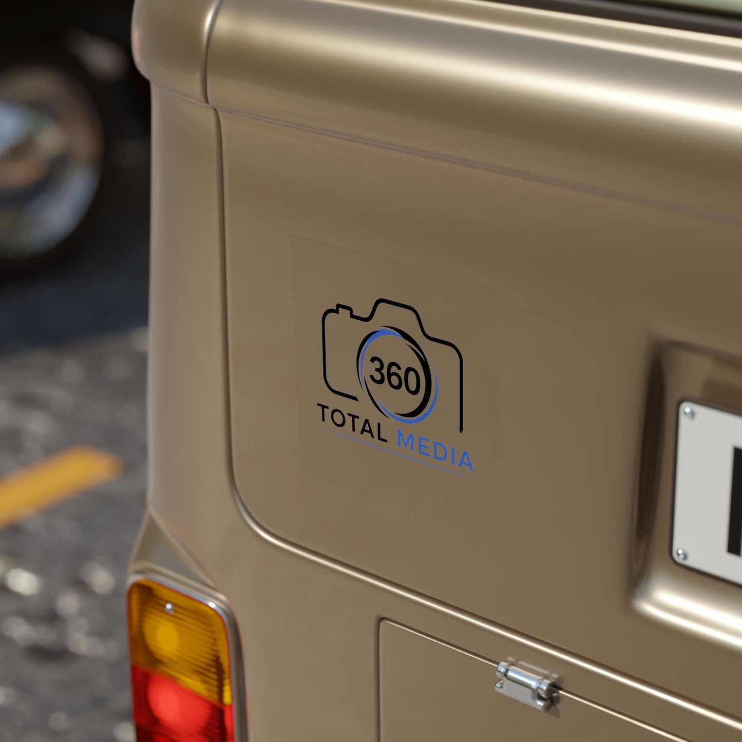 Transparent Outdoor Sticker - Square "360 Total Media" Logo (Weatherproof)